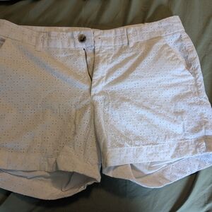 Women's White Eyelet Shorts